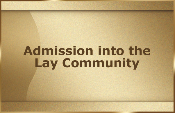 Admission into the Lay Community